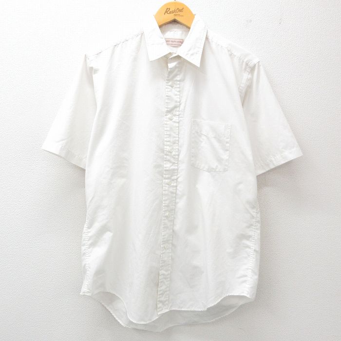 【商品番号】 shrs25053324 【商品名】 L & starf;古着 ラルフローレン チャップス 半袖 ブランド シャツ メンズ 80年代 80s 白 【メンズ参考サイズ】 L 【表記