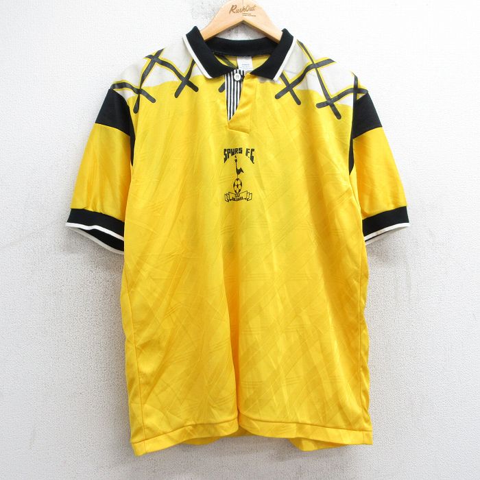 【商品番号】 shrs25061491 【商品名】 L & starf;古着 半袖 サッカー シャツ メンズ 80年代 80s SPURS 13 黄色他 【メンズ参考サイズ】 L 【表記サイズ