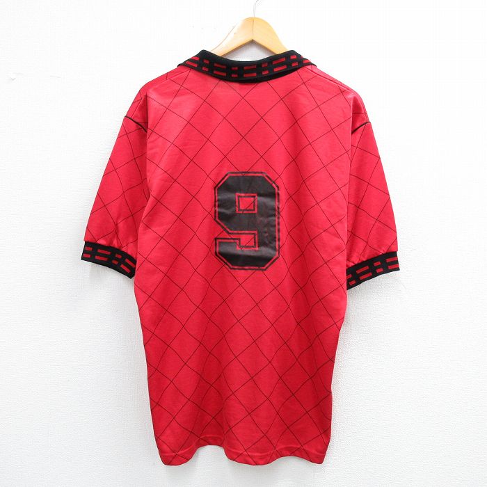 【商品番号】 shrs25061639 【商品名】 L & starf;古着 半袖 サッカー シャツ メンズ 90年代 90s SCORD USA製 赤他 【メンズ参考サイズ】 L 【表記サイ