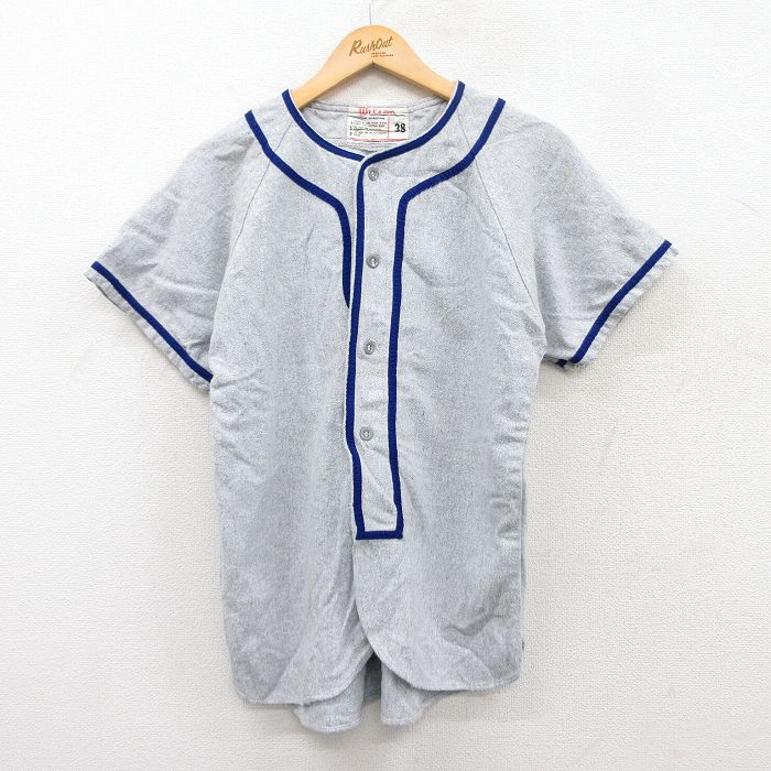 【商品番号】 shvs25042552 【商品名】 M & starf;古着 ウィルソン 半袖 ビンテージ ベースボール シャツ メンズ 60年代 60s WILSON MOTORS 9 刺繍