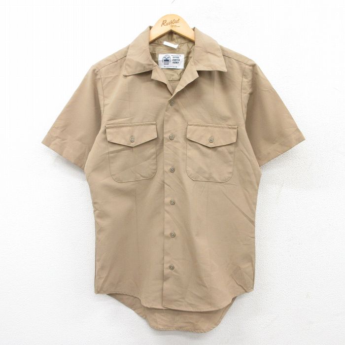 【商品番号】 shwks25040507 【商品名】 M & starf;古着 半袖 ミリタリー シャツ メンズ 開襟 オープンカラー ベージュ 【メンズ参考サイズ】 M 【表記サイズ】 なし