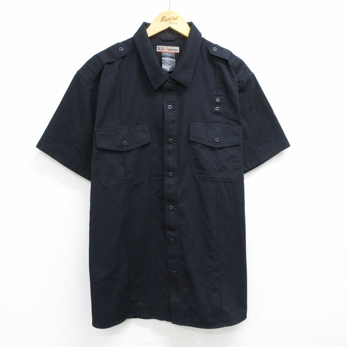 【商品番号】 shwks25060436 【商品名】 XL & starf;古着 5.11 タクティカル 半袖 ワーク シャツ メンズ 大きいサイズ 黒 【メンズ参考サイズ】 XL 【表記サイ