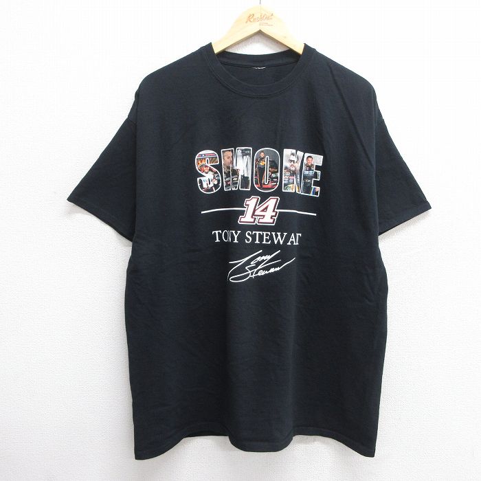 【商品番号】 sksf25040984 【商品名】 XL & starf;古着 半袖 Tシャツ メンズ レーシング トニースチュワート 14 大きいサイズ クルーネック 黒 【メンズ参考サイズ