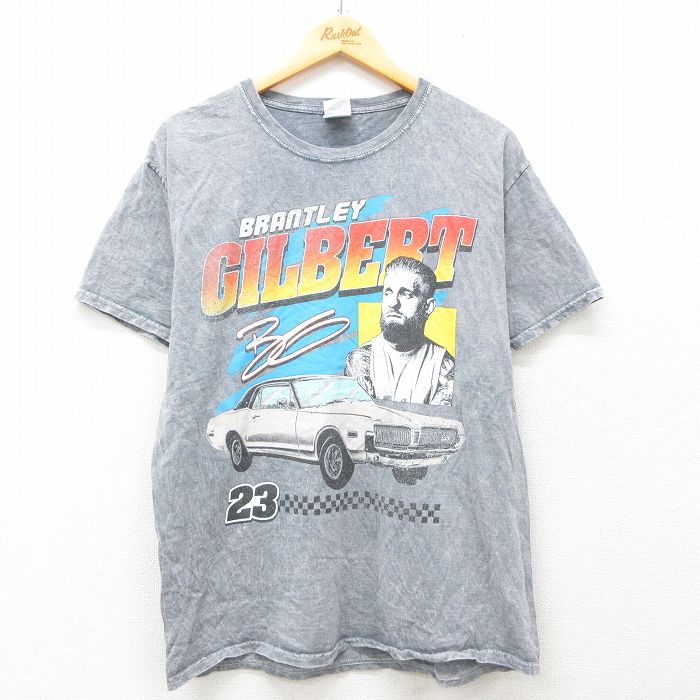 【商品番号】 sksf25052559 【商品名】 L & starf;古着 半袖 ビンテージ Tシャツ メンズ 車 クラシックカー ブラントリーギルバート 23 コットン クルーネック グレ