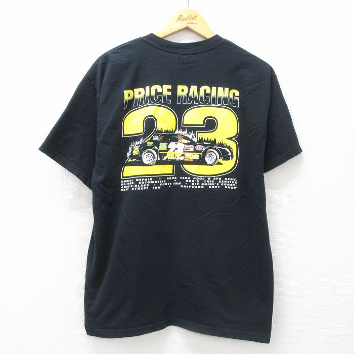 【商品番号】 sksf25052577 【商品名】 L & starf;古着 半袖 ビンテージ Tシャツ メンズ 00年代 00s レーシングカー 23 コットン クルーネック 黒 【メンズ参