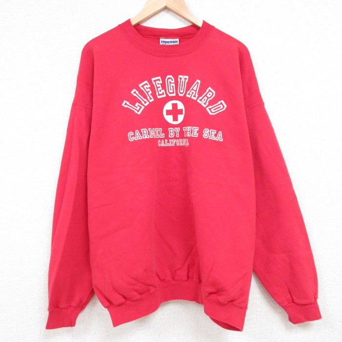 【商品番号】 swr53090136 【商品名】 XL & starf;古着 ヘインズ Hanes 長袖 スウェット メンズ 00年代 00s ライフガード カリフォルニア 大きいサイズ クル