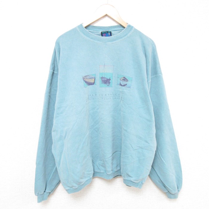 【商品番号】 swr53100496 【商品名】 XL & starf;古着 長袖 スウェット メンズ 90年代 90s オールドクラシック サウスカロライチャールストン ボート 大きいサイズ