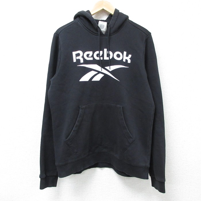 【商品番号】 swr55020336 【商品名】 M & starf;古着 リーボック REEBOK 長袖 スウェット パーカー メンズ ビッグロゴ 黒 【メンズ参考サイズ】 M 【表記サイズ