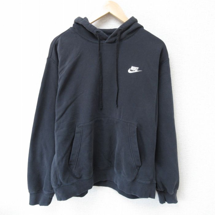 【商品番号】 swr55020825 【商品名】 XL & starf;古着 ナイキ NIKE 長袖 スウェット パーカー メンズ ワンポイントロゴ 黒 【メンズ参考サイズ】 XL 【表記サイ