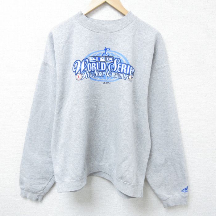 【商品番号】 swr55030053 【商品名】 XL & starf;古着 アディダス adidas 長袖 スウェット メンズ 00年代 00s MLB ボストンレッドソックス 大きいサイズ