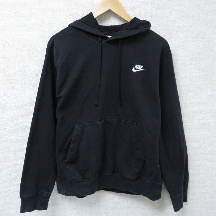 【商品番号】 swr55040184 【商品名】 L & starf;古着 ナイキ NIKE 長袖 スウェット パーカー メンズ ワンポイントロゴ 黒 【メンズ参考サイズ】 L 【表記サイズ】