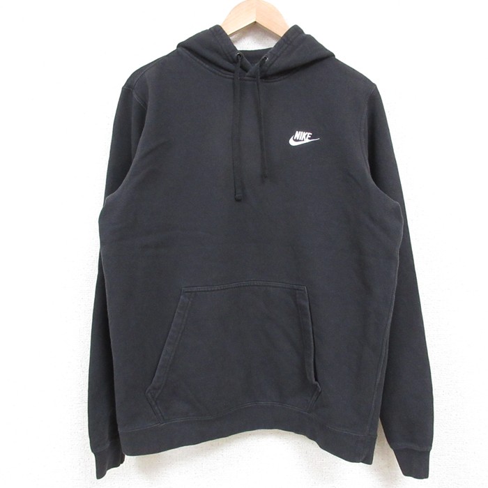 【商品番号】 swr55040272 【商品名】 M & starf;古着 ナイキ NIKE 長袖 スウェット パーカー メンズ ワンポイントロゴ 黒 【メンズ参考サイズ】 M 【表記サイズ】