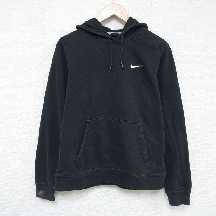 【商品番号】 swr55040379 【商品名】 M & starf;古着 ナイキ NIKE 長袖 スウェット パーカー メンズ ワンポイントロゴ 黒 【メンズ参考サイズ】 M 【表記サイズ】