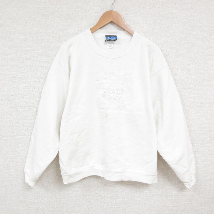 【商品番号】 swr55050083 【商品名】 L & starf;古着 長袖 スウェット メンズ 00年代 00s コロラド 刺繍 クルーネック 白 【メンズ参考サイズ】 L 【表記サイズ