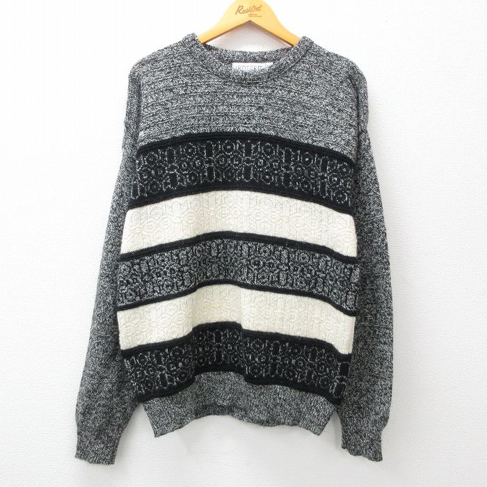 【商品番号】 swtr23091092 【商品名】 L & starf;古着 ジャンセン 長袖 セーター メンズ 90年代 90s クルーネック USA製 黒 霜降り他 【メンズ参考サイズ】 