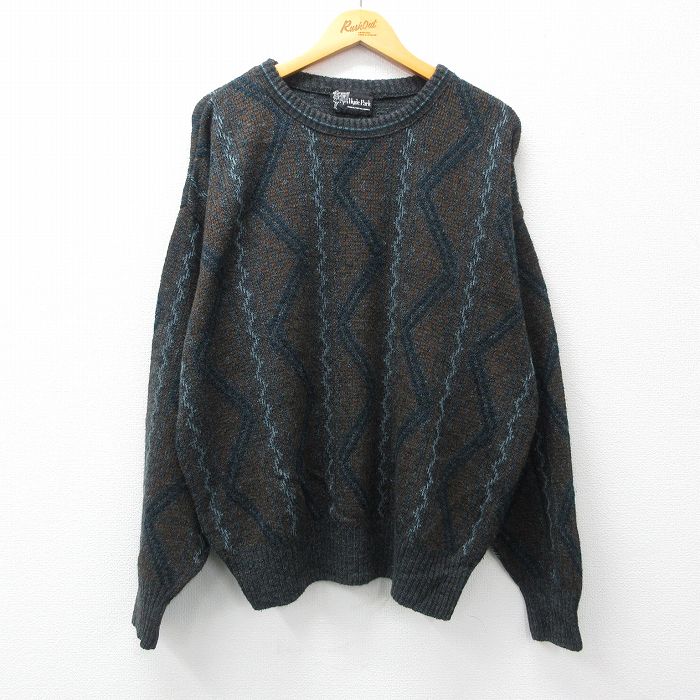 【商品番号】 swtr23111703 【商品名】 XL & starf;古着 長袖 セーター メンズ 90年代 90s 大きいサイズ クルーネック 黒 【メンズ参考サイズ】 XL 【表記サイ