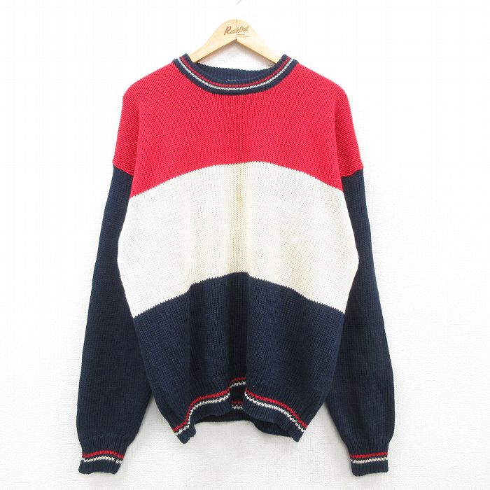 【商品番号】 swtr24093003 【商品名】 XL & starf;古着 ギャップ GAP 長袖 セーター メンズ クルーネック 赤他 【メンズ参考サイズ】 XL 【表記サイズ】 L 【