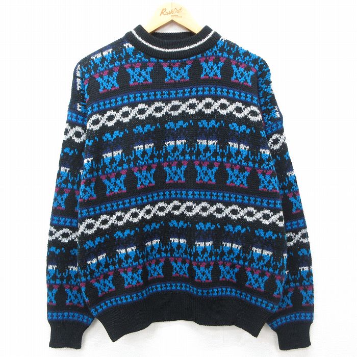 【商品番号】 swtr24093647 【商品名】 L & starf;古着 マックレガー 長袖 セーター メンズ 90年代 90s モックネック ハイネック 黒他 【メンズ参考サイズ】 L 