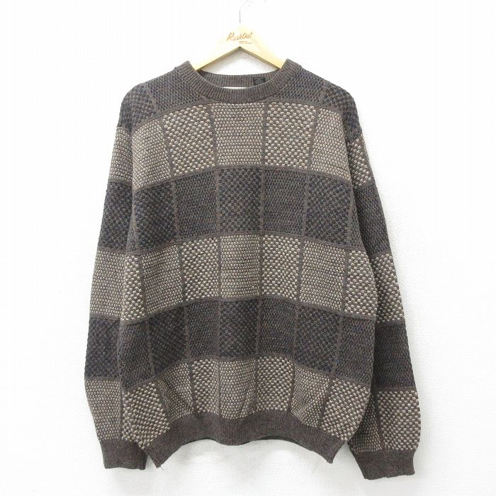 【商品番号】 swtr24100007 【商品名】 XL & starf;古着 長袖 セーター メンズ クルーネック こげ茶 【メンズ参考サイズ】 XL 【表記サイズ】 XL 【実寸サイズ】 