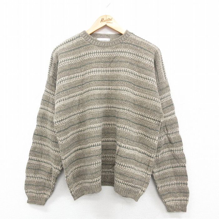 【商品番号】 swtr24101243 【商品名】 XL & starf;古着 長袖 セーター メンズ 90年代 90s クルーネック USA製 グレー系他 【メンズ参考サイズ】 XL 【表記