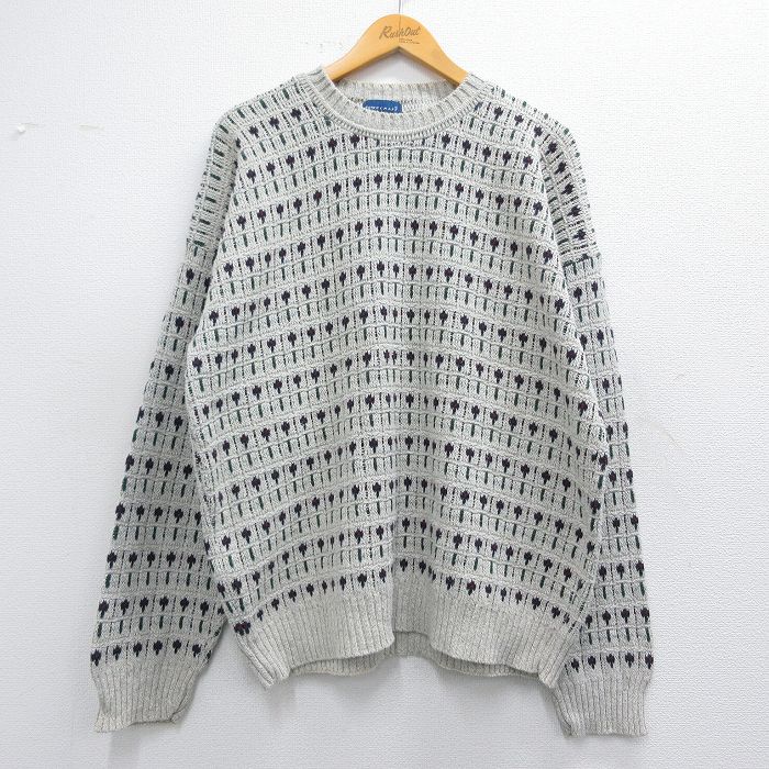 【商品番号】 swtr25011719 【商品名】 L & starf;古着 タウンクラフト 長袖 セーター メンズ 90年代 90s クルーネック USA製 薄グレー他 【メンズ参考サイズ】