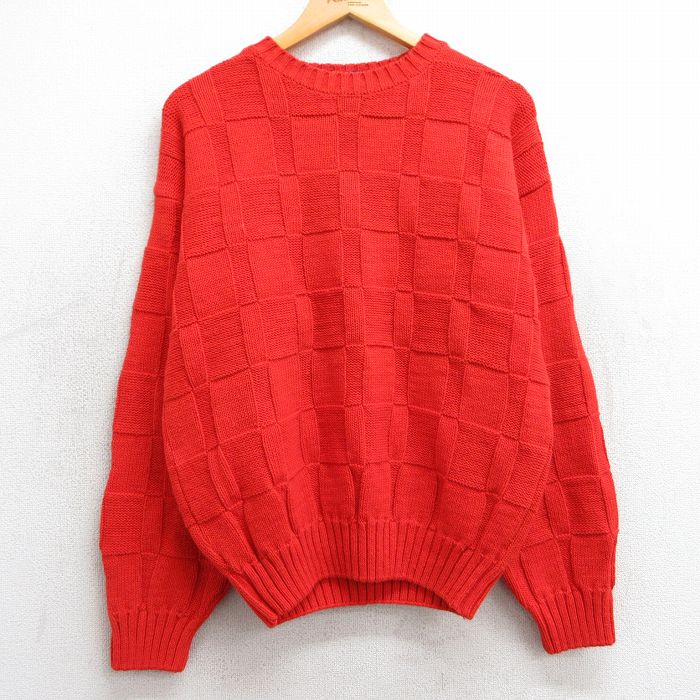 【商品番号】 swtr25020047 【商品名】 M & starf;古着 ギャップ GAP 長袖 セーター メンズ 90年代 90s クルーネック 赤 【メンズ参考サイズ】 M 【表記サイ
