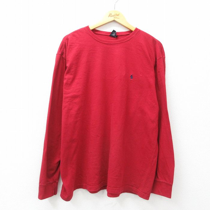 【商品番号】 tsb25032810 【商品名】 XL & starf;古着 ラルフローレン 長袖 ブランド Tシャツ メンズ 90年代 90s ワンポイントロゴ 大きいサイズ コットン クル