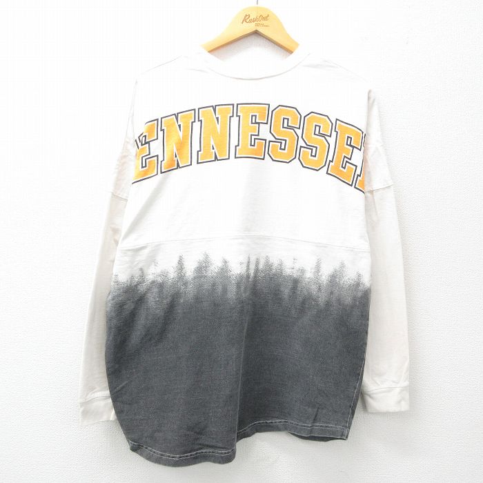 【商品番号】 tsb25040050 【商品名】 XL & starf;古着 長袖 ビンテージ Tシャツ メンズ 00年代 00s テネシー 大きいサイズ コットン クルーネック 白他 【メン