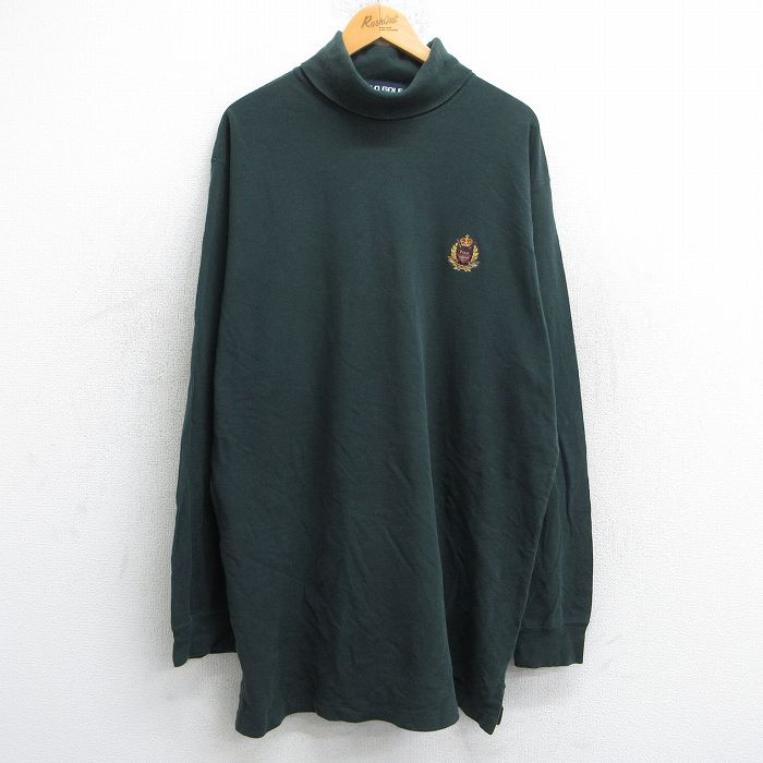 【商品番号】 tsb25060120 【商品名】 XL & starf;古着 ラルフローレン ポロゴルフ 長袖 ブランド Tシャツ メンズ 90年代 90s ワンポイントロゴ 鹿の子 大きいサ