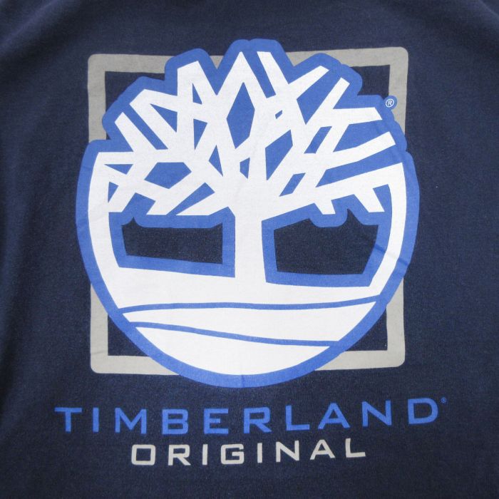 古着通販 XL☆古着 ティンバーランド Timberland 半袖 ブランド Tシャツ メンズ 90年代 90s ビッグロゴ 大きいサイズ クルーネック  紺