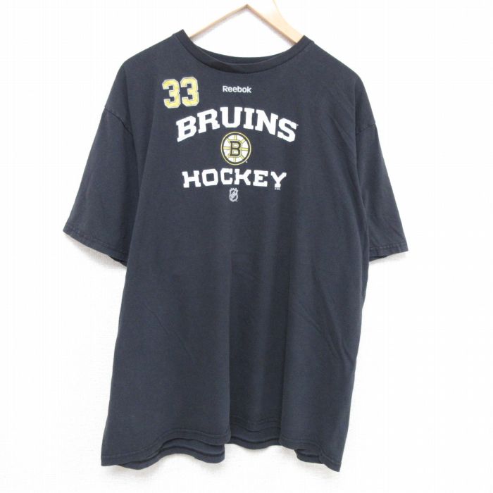 古着 リーボック REEBOK 半袖 ブランド Tシャツ メンズ NHL ボストンブルーインズ スデノチャラ 33 大きいサイズ コットン ク 中古 古着