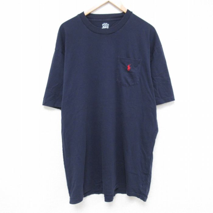 【商品番号】 tsbd54050981 【商品名】 XL & starf;古着 ラルフローレン Ralph Lauren 半袖 ブランド Tシャツ メンズ ワンポイントロゴ 胸ポケット付き ロ