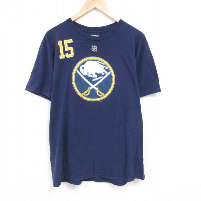 【商品番号】 tsbd54051164 【商品名】 XL & starf;古着 リーボック REEBOK 半袖 ブランド Tシャツ メンズ NHL バッファローセイバーズ ジャックマイケル 1