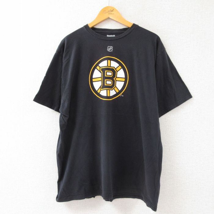 古着 リーボック REEBOK 半袖 ブランド Tシャツ メンズ NHL ボストンブルーインズ パトリスバージェロン 大きいサイズ コット 中古 古着