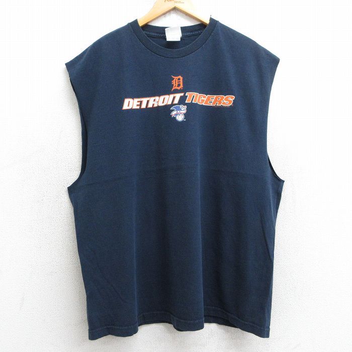 【商品番号】 tstp25062466 【商品名】 XL & starf;古着 リー Lee ノースリーブ ビンテージ Tシャツ メンズ 00年代 00s MLB デトロイトタイガース 大きい