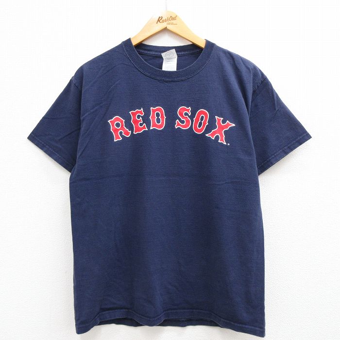 古着 半袖 ビンテージ Tシャツ メンズ 00年代 00s MLB ボストンレッドソックス デビッドオルティーズ 42 コットン クルーネッ 中古 古着