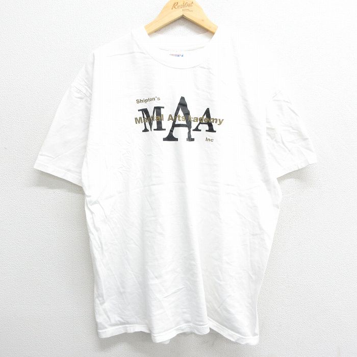 古着 ヘインズ Hanes 半袖 ビンテージ Tシャツ メンズ 00年代 00s MAA 大きいサイズ コットン クルーネック 白 ホワイト XLサ 中古 古着