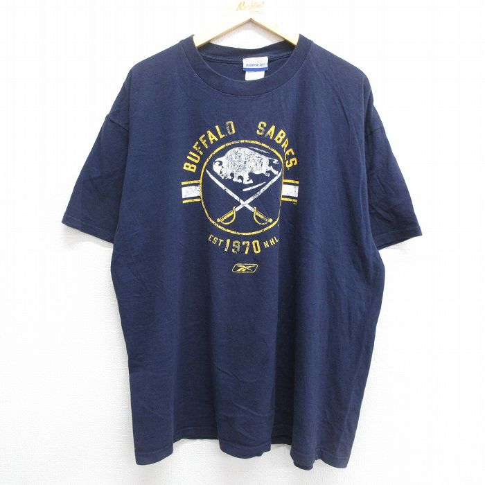 古着 リーボック REEBOK 半袖 ビンテージ Tシャツ メンズ 00年代 00s NHL バッファローセイバーズ 大きいサイズ コットン クル 中古 古着