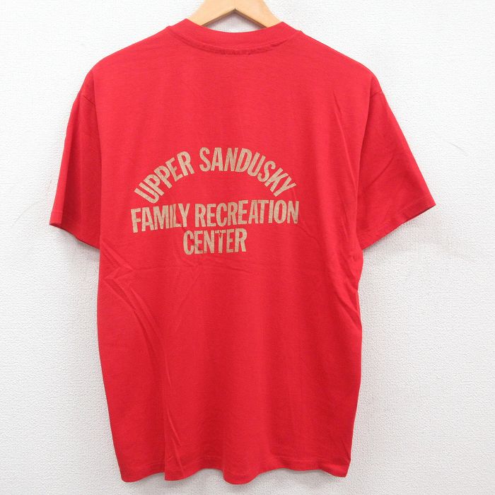 古着 ヘインズ Hanes 半袖 ビンテージ Tシャツ メンズ 80年代 80s UPPER SANDUSKY クルーネック USA製 赤 レッド Lサイズ 中古 中古 古着