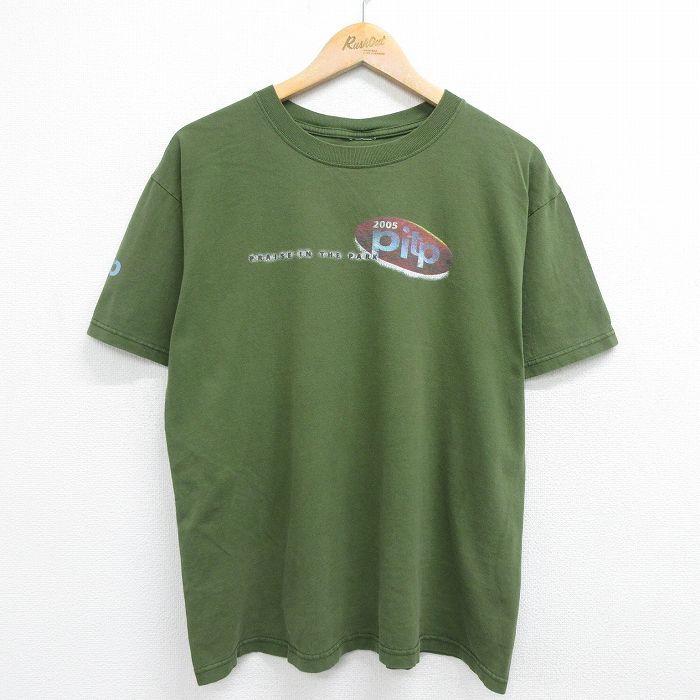 【商品番号】 tsv23062764 【商品名】 L & starf;古着 半袖 ビンテージ Tシャツ メンズ 00年代 00s pitp 企業広告 クルーネック 濃緑 【メンズ参考サイズ】 