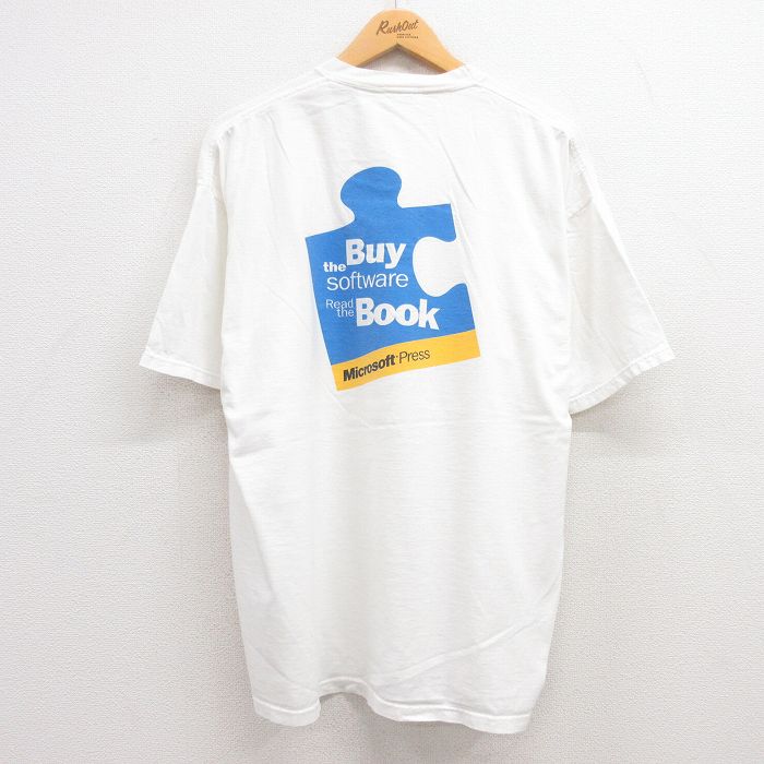古着 半袖 ビンテージ Tシャツ メンズ 00年代 00s マイクロソフト ソフトウェア 大きいサイズ クルーネック 白 ホワイト spe X 中古 古着