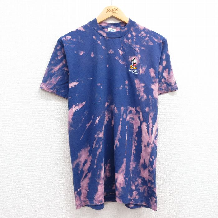 【商品番号】 tsv23071022 【商品名】 M & starf;古着 半袖 ビンテージ Tシャツ メンズ 80年代 80s ディズニー ミッキー コットン クルーネック USA製 紺他 