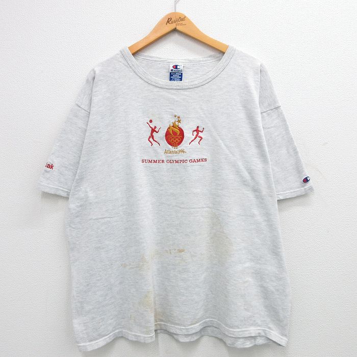 古着 チャンピオン Champion 半袖 ビンテージ Tシャツ メンズ 90年代 90s アトランタオリンピック 刺繍 大きいサイズ クルーネ 中古 古着