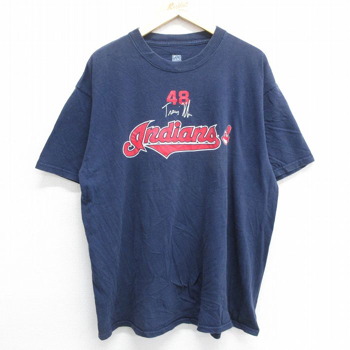 古着 リー Lee 半袖 ビンテージ Tシャツ メンズ 00年代 00s MLB クリーブランドインディアンス トラビスハフナー 48 大きいサ 中古 古着