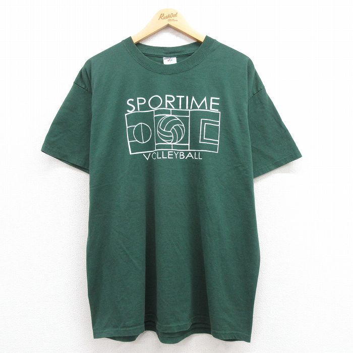 古着 ジャージーズ 半袖 ビンテージ Tシャツ メンズ 00年代 00s バレーボール クルーネック 緑 グリーン XLサイズ 中古 中古 古着