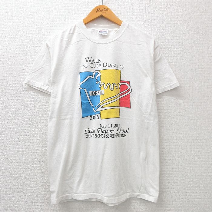 【商品番号】 tsv24042382 【商品名】 L & starf;古着 ヘインズ 半袖 ビンテージ Tシャツ メンズ 00年代 00s シューズ JDRF 企業広告 コットン クルーネック