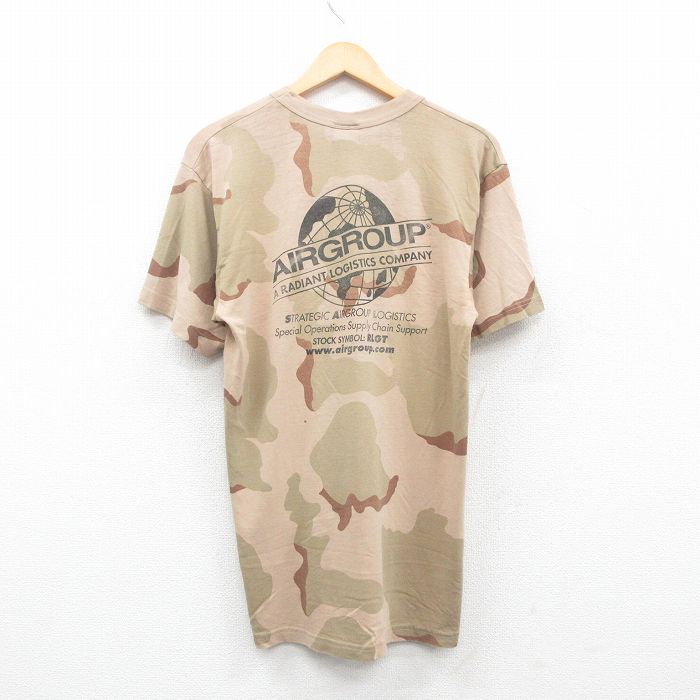 【商品番号】 tsv24051922 【商品名】 M & starf;古着 半袖 ビンテージ Tシャツ メンズ 00年代 00s AIRGROUP デザートカモ クルーネック ベージュ 迷彩 