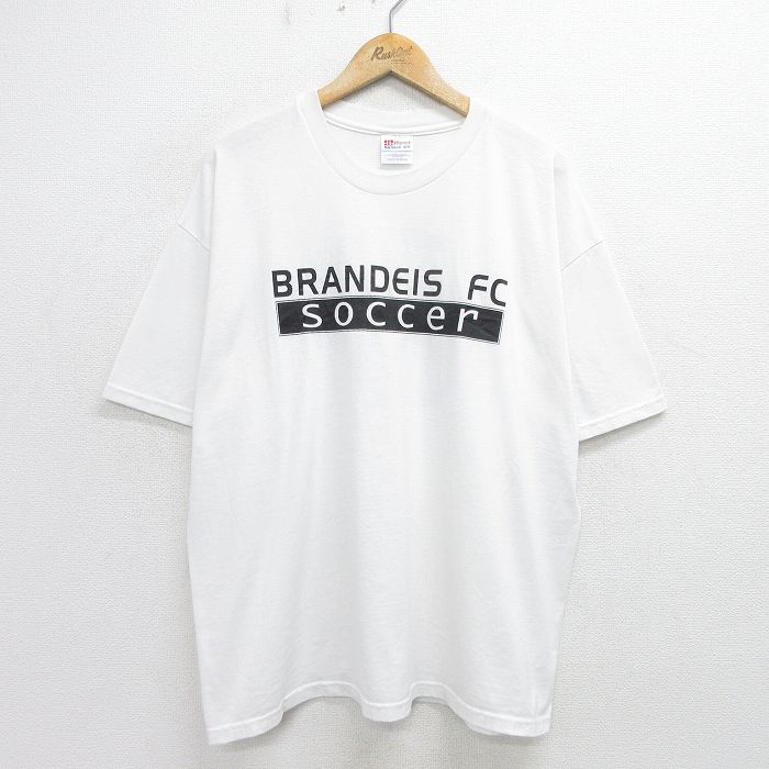 【商品番号】 tsv24062609 【商品名】 XL & starf;古着 ヘインズ 半袖 ビンテージ Tシャツ メンズ 00年代 00s サッカー ブランディス 大きいサイズ クルーネック