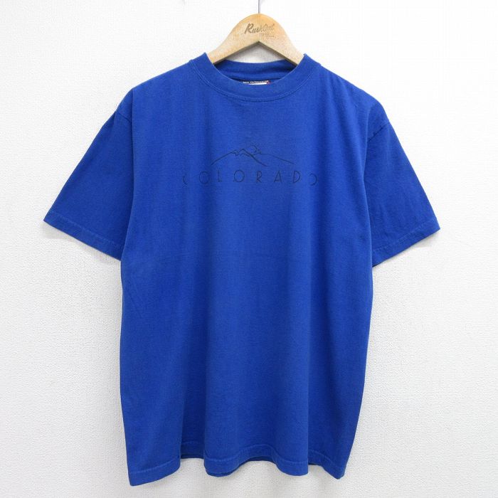 【商品番号】 tsv24063161 【商品名】 XL & starf;古着 半袖 ビンテージ Tシャツ メンズ 00年代 00s コロラド コットン クルーネック 青 【メンズ参考サイズ】 