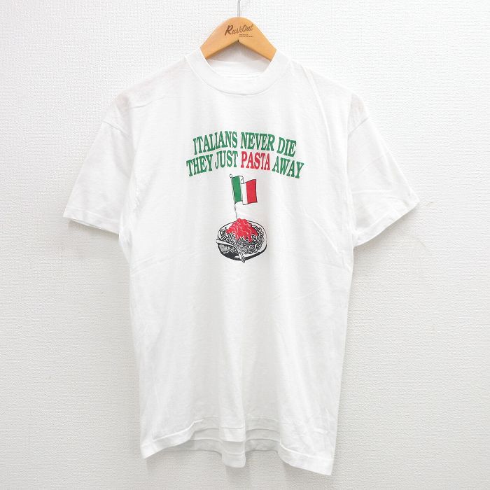 【商品番号】 tsv24072748 【商品名】 M & starf;古着 スクリーンスターズ 半袖 ビンテージ Tシャツ メンズ 80年代 80s パスタ イタリア クルーネック USA製 